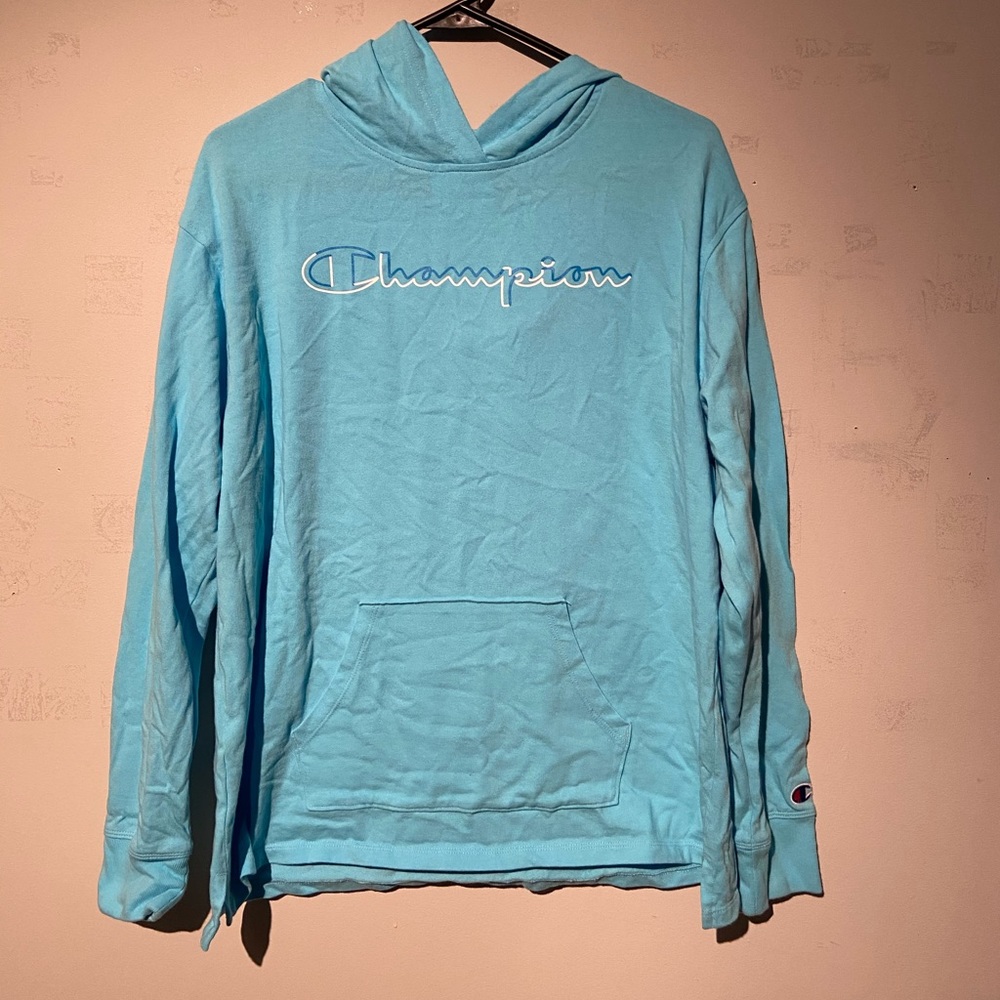 Bright Blue Thin Champion Hoodie